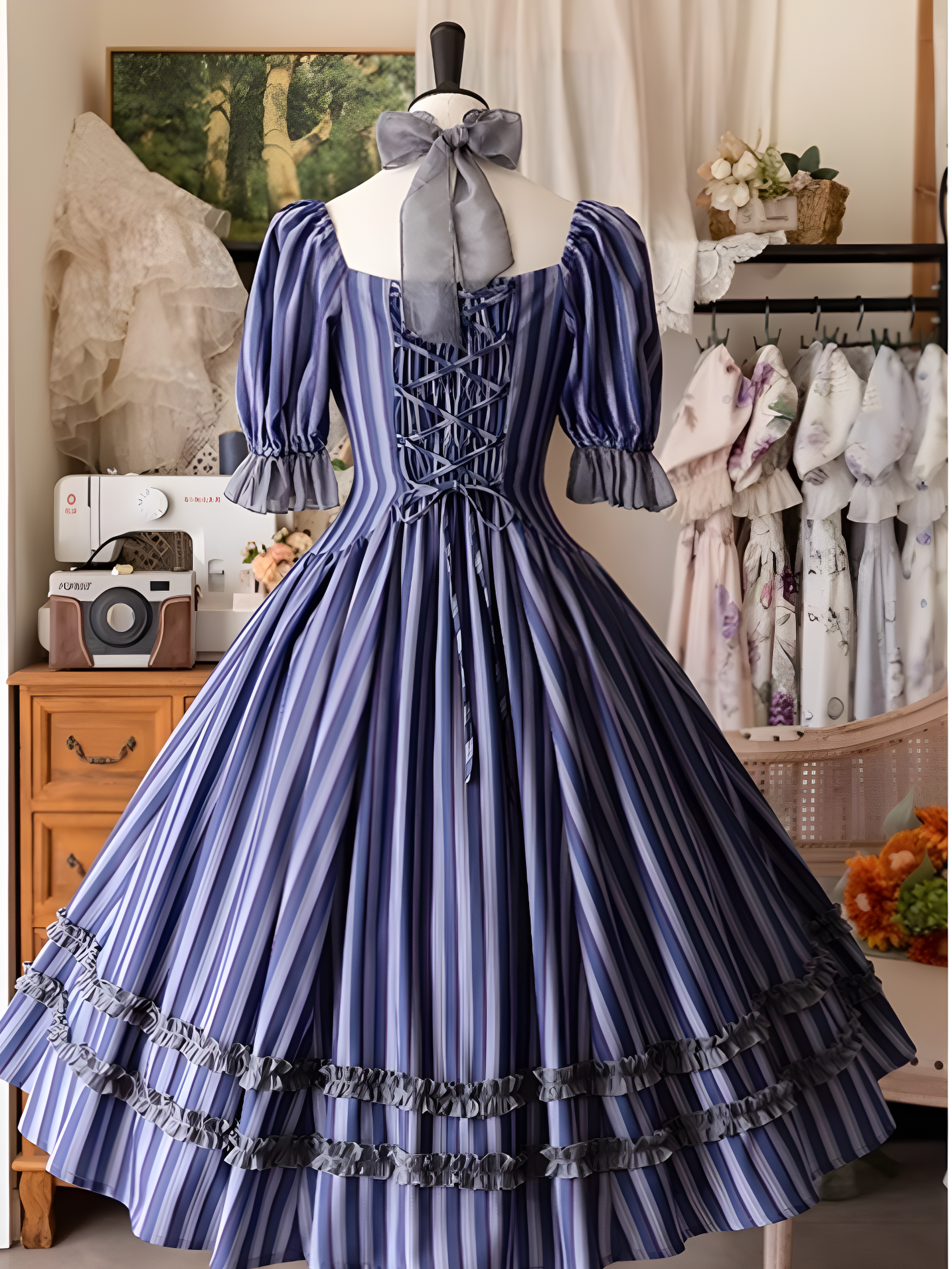 Forest Wardrobe - Forest Basket - Classic Lolita OP Dress Floral Print