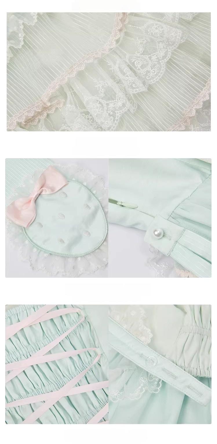 Strawberry Angel - Sweet Lolita JSK Dress, Detachable Sleeves 44452:808940