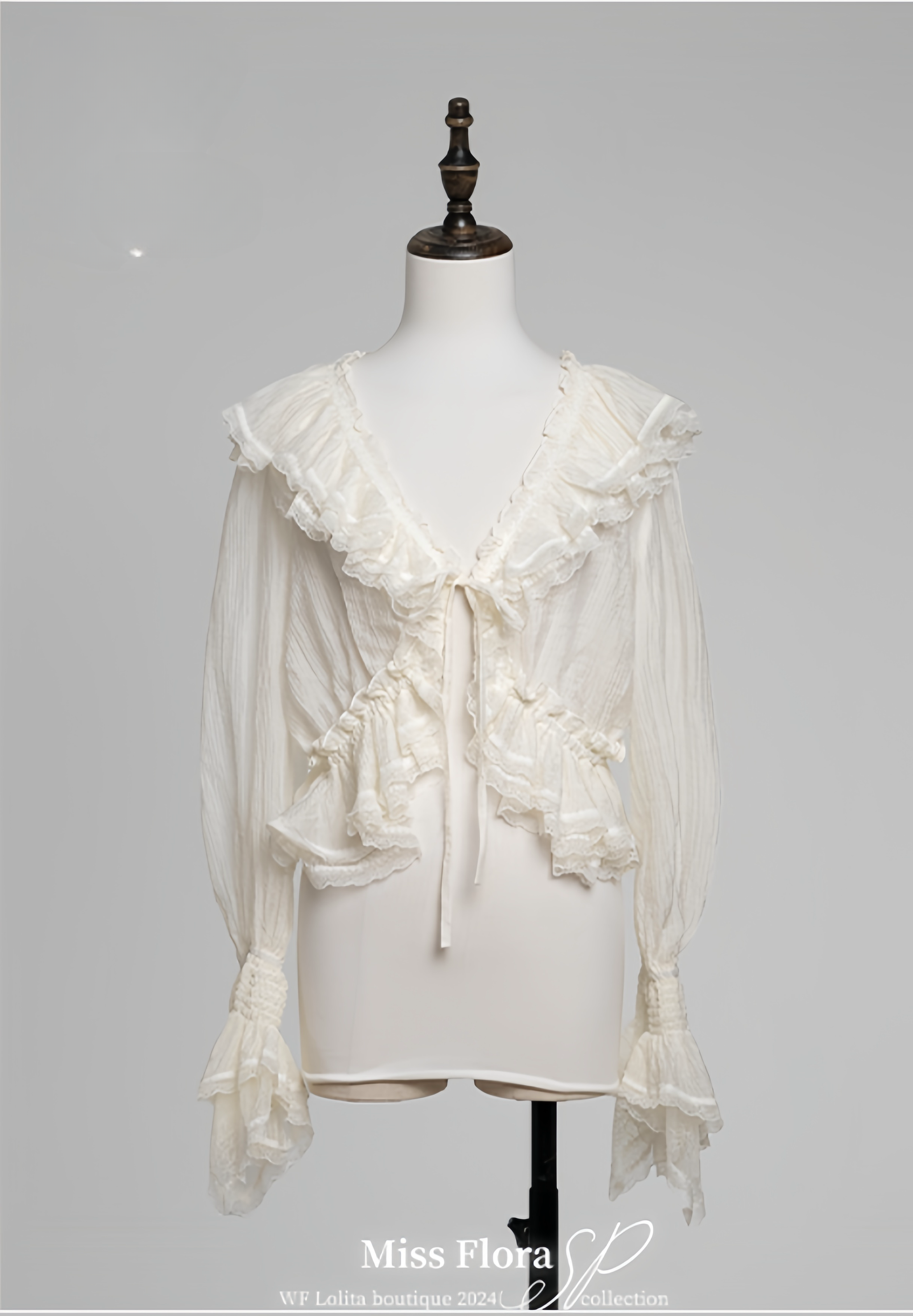 MEEKWIND - Miss Flora - Elegant Lolita Bodice Suit Tiered Skirt White S Blouse