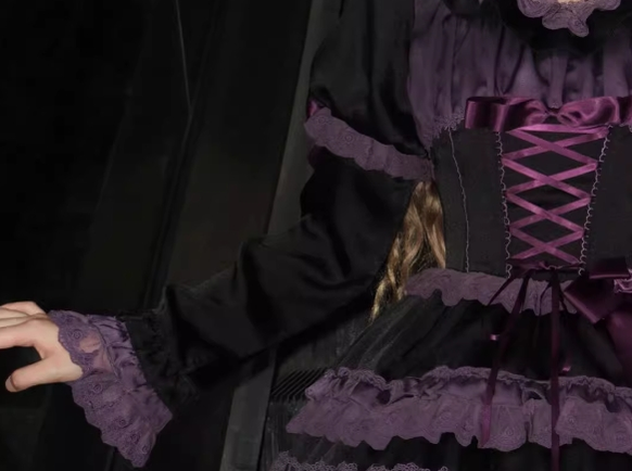 Uncle's Workshop - Stacked Black Currant - Gothic Lolita OP Dress, Detachable Skirt Hem (L M S) 39928:647296