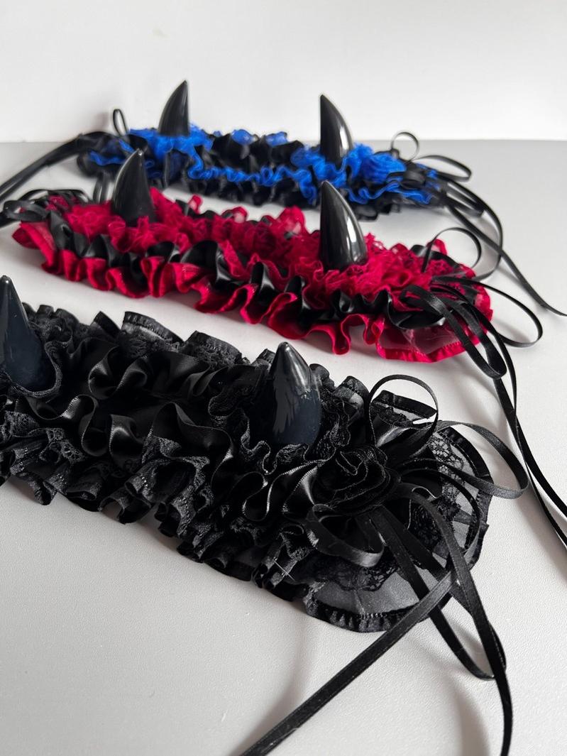 MAID~Gothic Lolita Halloween KC Devil Horn Hairband Customizable Color 32552:397266