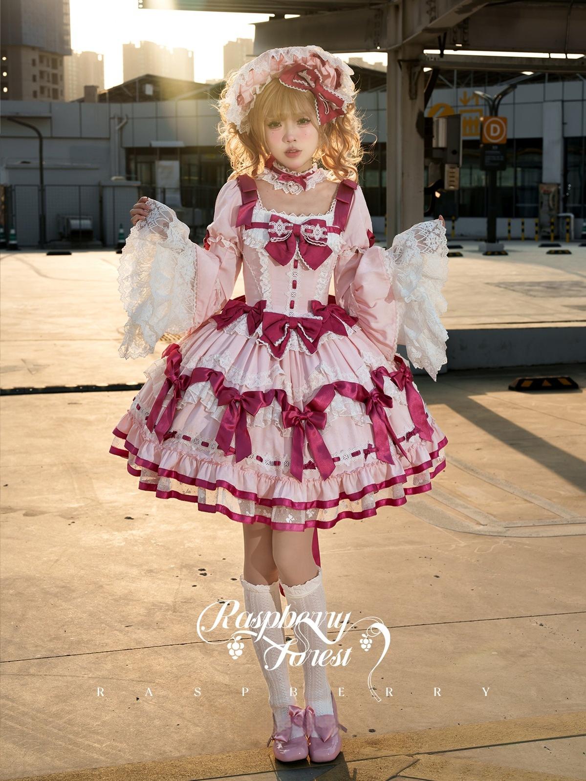 Mewroco - Berry Forest - Sweet Lolita Short-sleeved OP Dress and Matching Accessory 42596:748515
