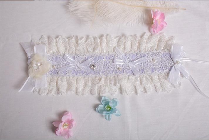 Waltz - Classic Lolita Accessories, Long Mesh Trailing Hairband Only Purple