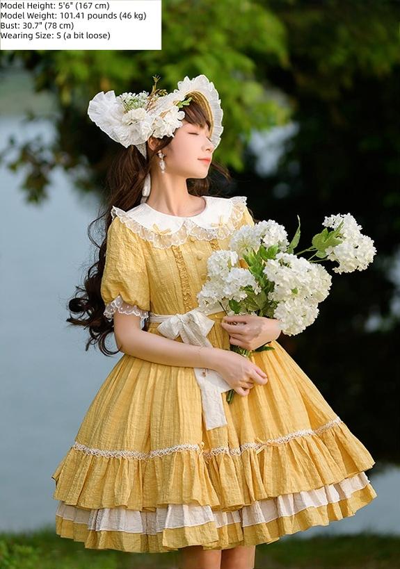 Afternoon Tea - Classic Lolita OP Dress, Lace Peter Pan Collar