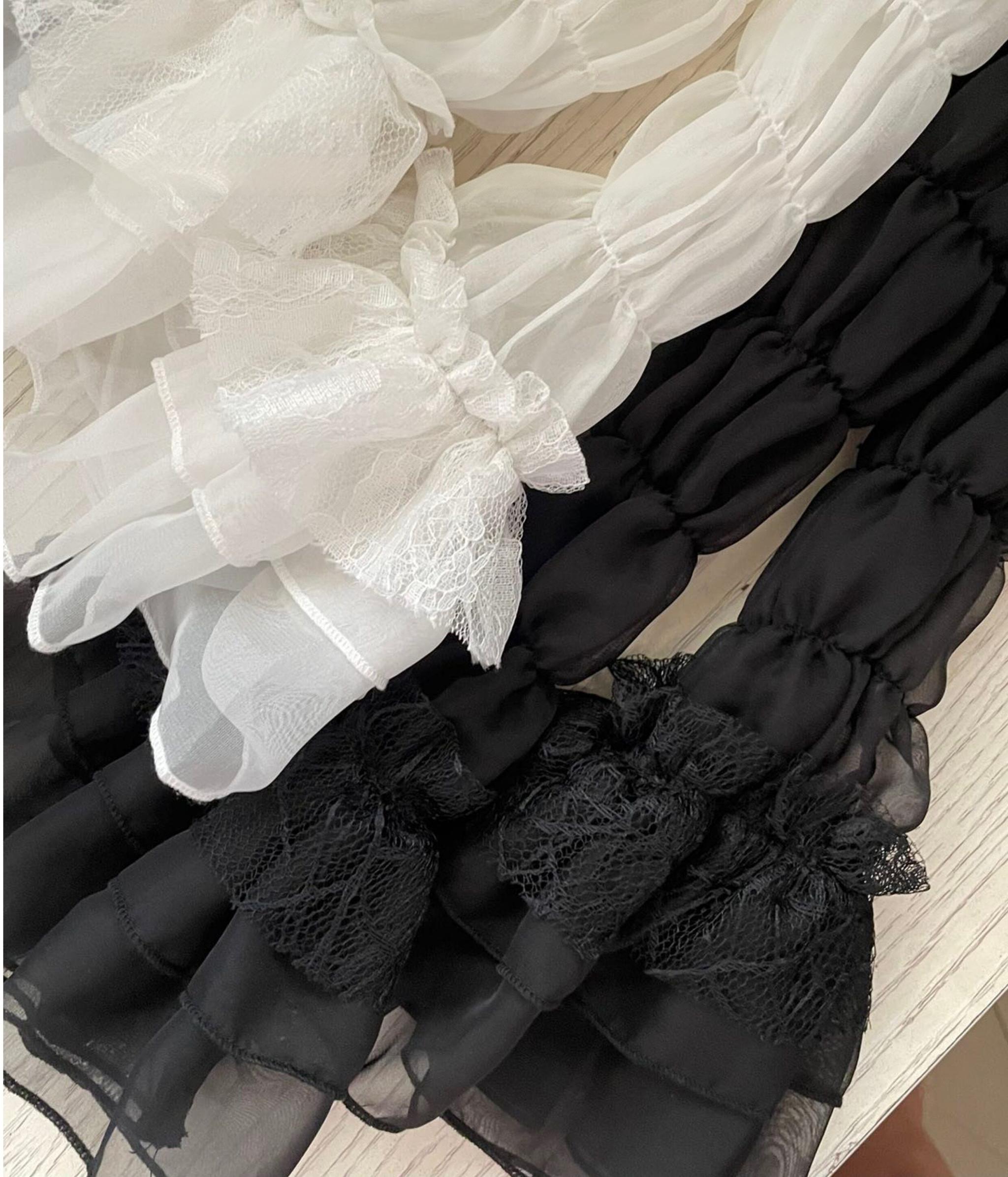 Mistshroud Manor - Gothic Lolita Blouse & Boned Waist SK, Drawstring Lift-up Hem 45909:867686