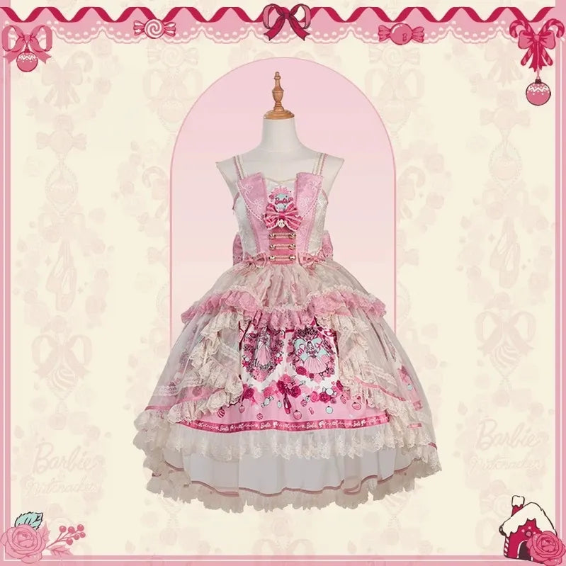 Nutcracker - IP Collaboration Sweet Lolita JSK & OP, Princess & Rose Print (L M S XL XS) 45890:866728