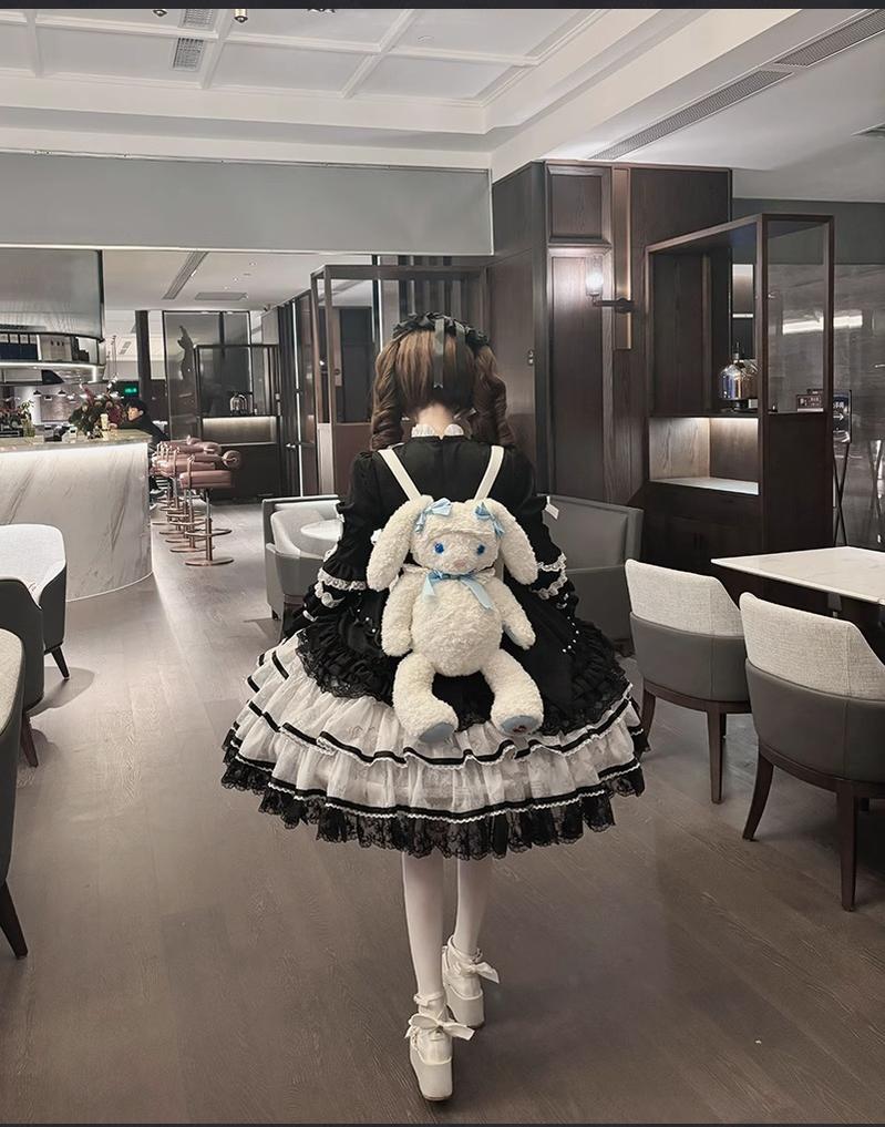 Buling Moon - Solo Puppet - Sweet Lolita OP Dress with Princess Long Sleeves