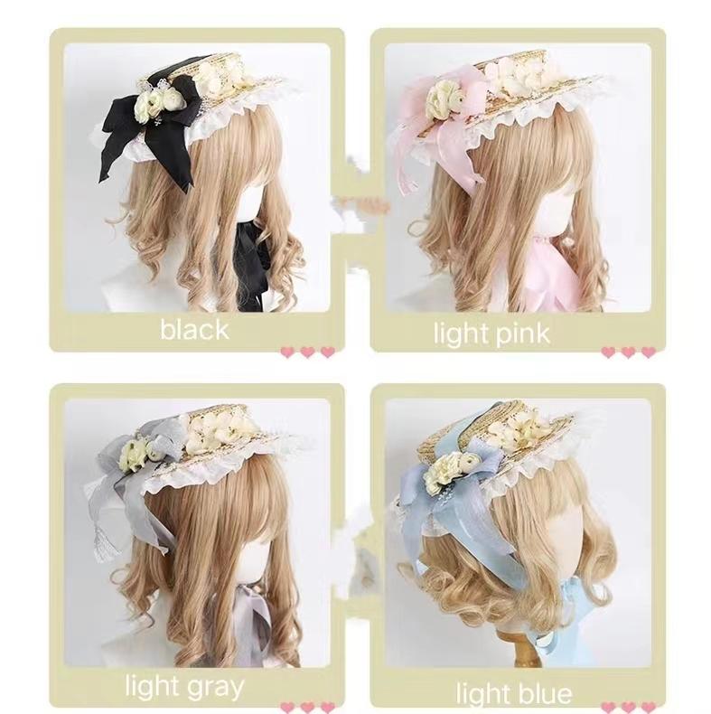 Xiaogui - Muliti-Color Elegant Flower Wedding Hat cap(with fixation clip) black