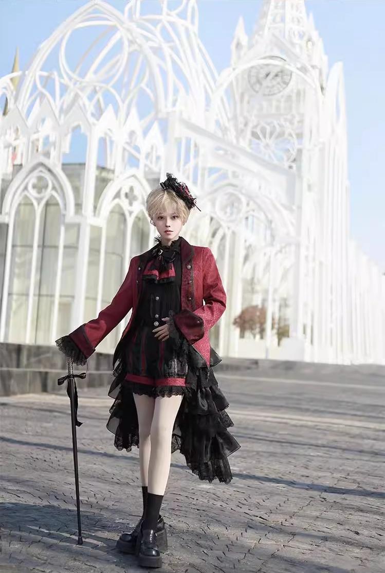 CastleToo - Coffin of Pilgrimage - Ouji Lolita Shirt Pants Suit Medieval European Prince Suit