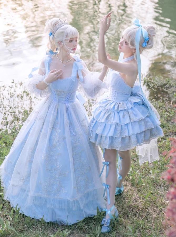 Daydream Whisper - Endless Summer - Bridal Wedding Lolita JSK Open-Back Dress 43043:776256