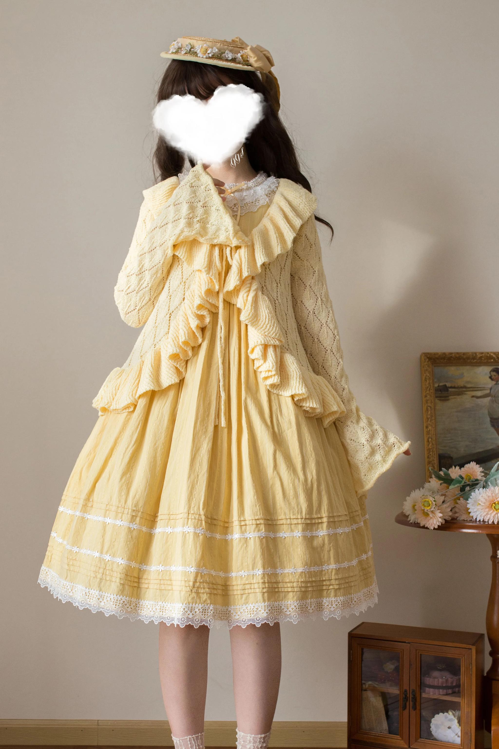 Sunset Bouquet - Elegant Lolita Cardigan, Flounce Hem