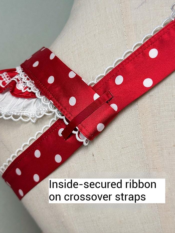 Shuang Sheng Xiao Xiong - Bite The Cake - Sweet Lolita Dress, Red & White Polka Dots 43600:780763