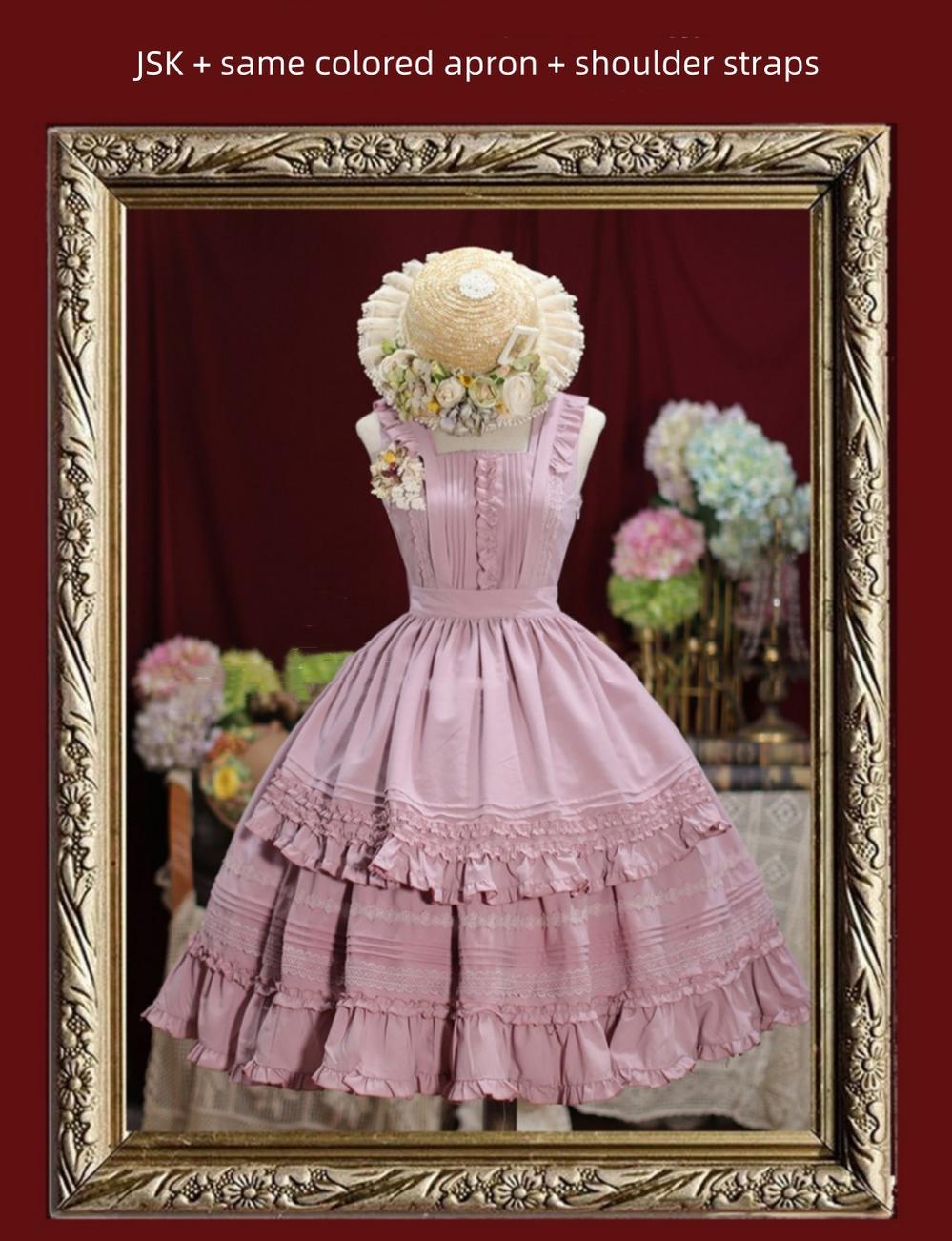 Tiny Garden - Nocturne Reminiscence - Elegant Lolita JSK Dress Multi-Wear Apron Dress Set 19290:596368