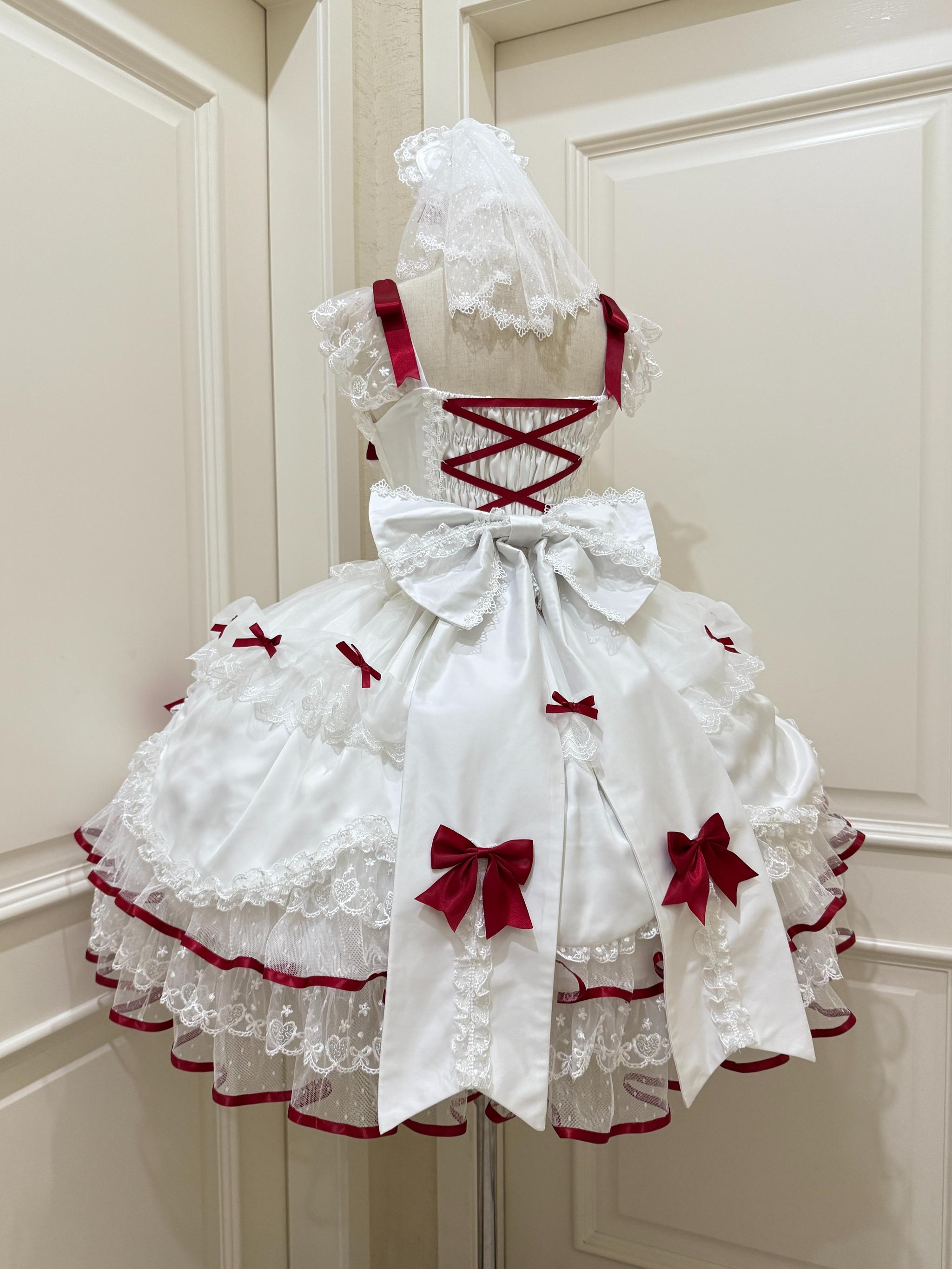 Sugar Girl - Velvet Sweetheart - Doll-like Sweet Lolita Jumper Dress, Bow Accents (L M S) 44021:792779