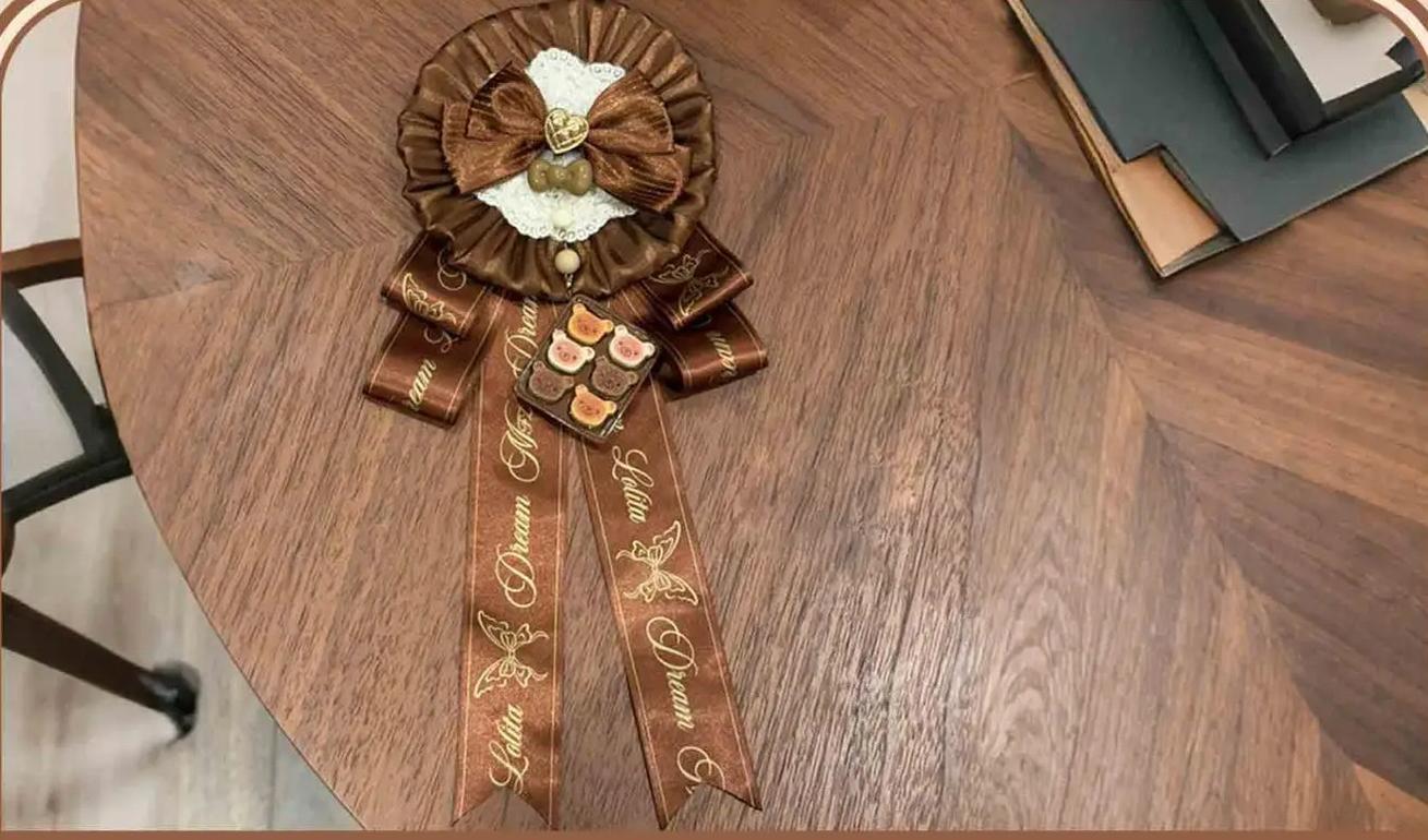 Little Bear Workshop - Sweet Lolita Headdress and Accessories Bow Badge Only One Size