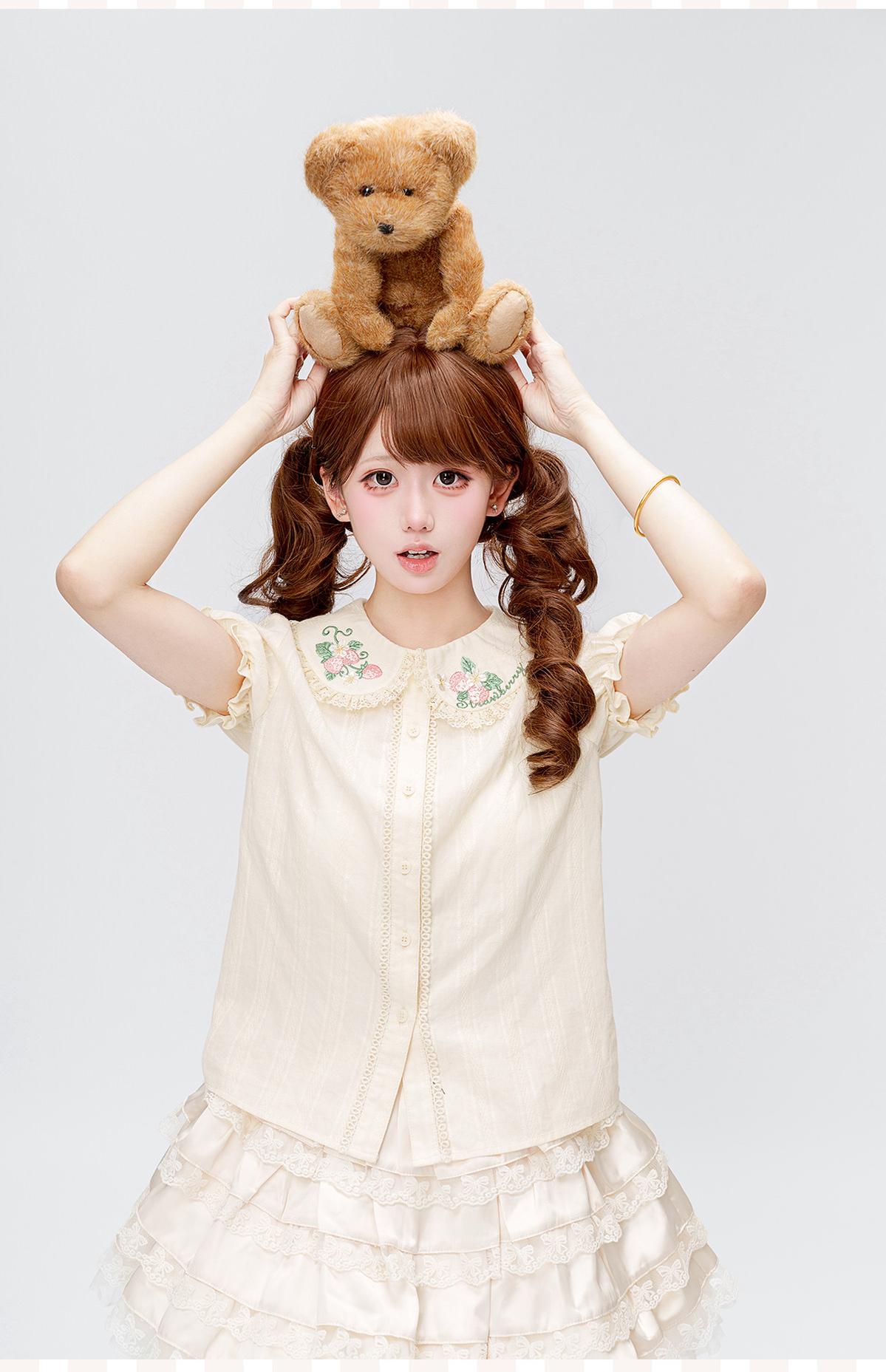 Abundant Tea Time - Kawaii Lolita Blouse, Cotton & Embroidery