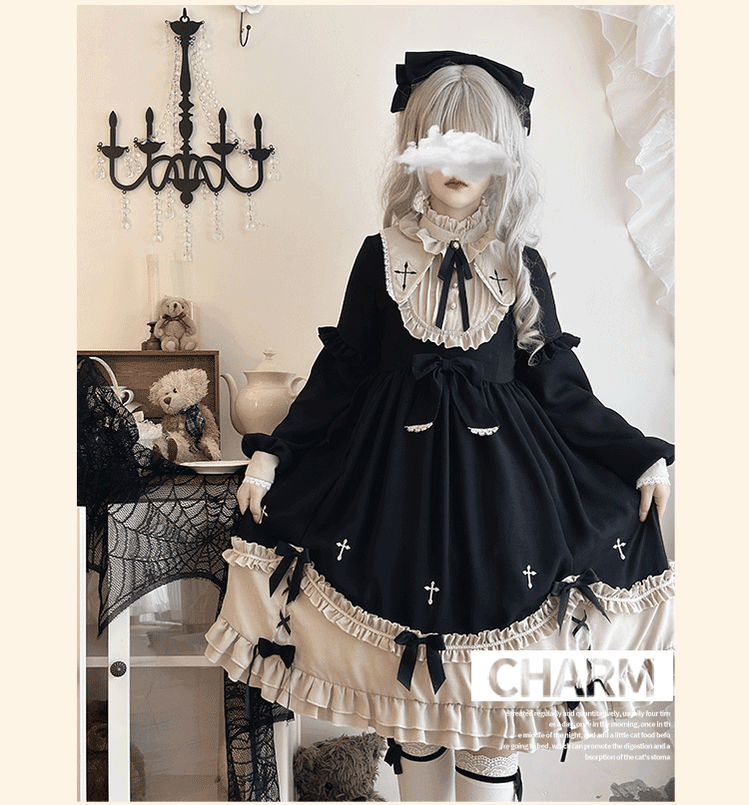 Niu Niu - Plus Size Lolita OP Dress Vintage Lolita Winter Dress