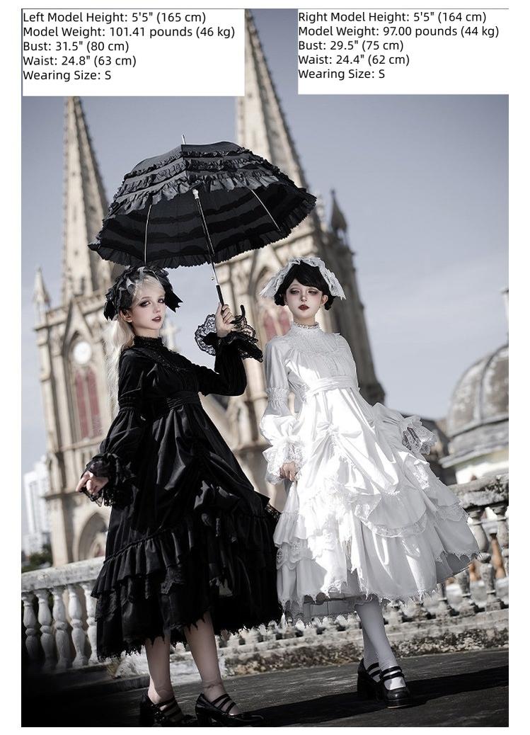 Dawn Bell & Dusk Song - Gothic Lolita Velvet OP Dress, Back Zipper