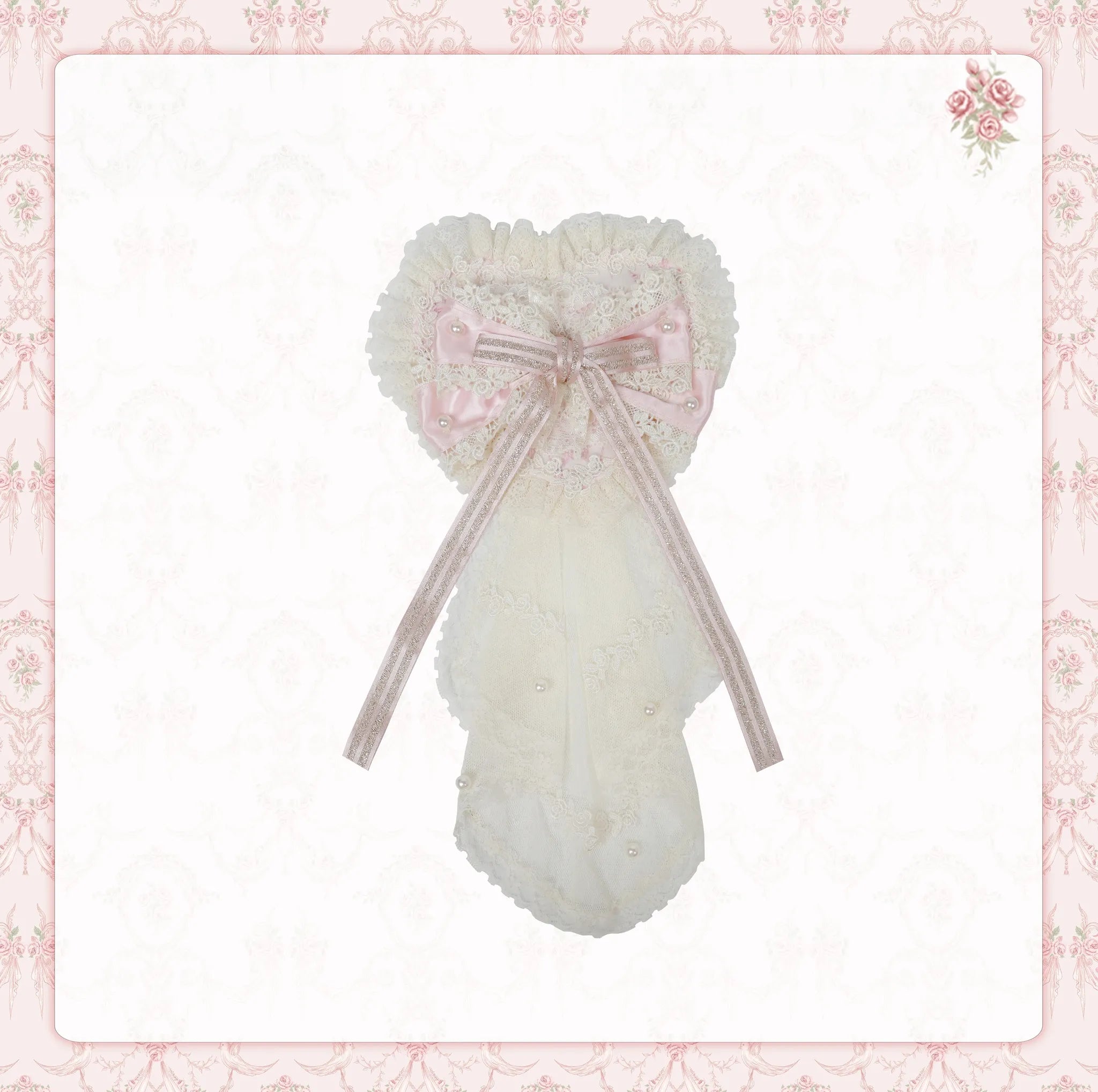 Rose Fragrance - Classic Lolita Lace JSK & OP Dress, Rose & Perfume Bottle Print (L M S) 45850:865568