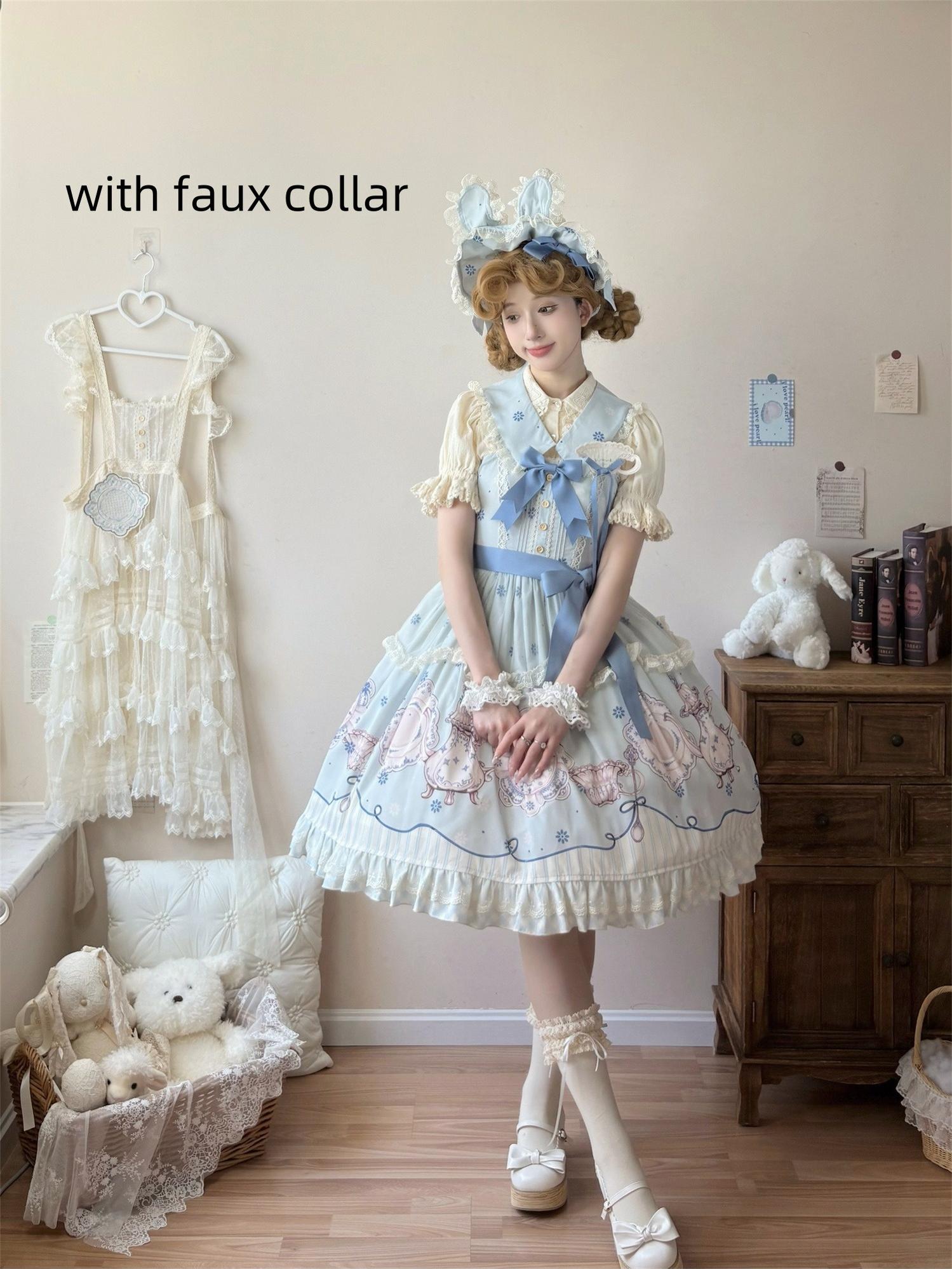 Uncle's Workshop - Veronica Spring Tea - Plate Printed Sweet Lolita Dress