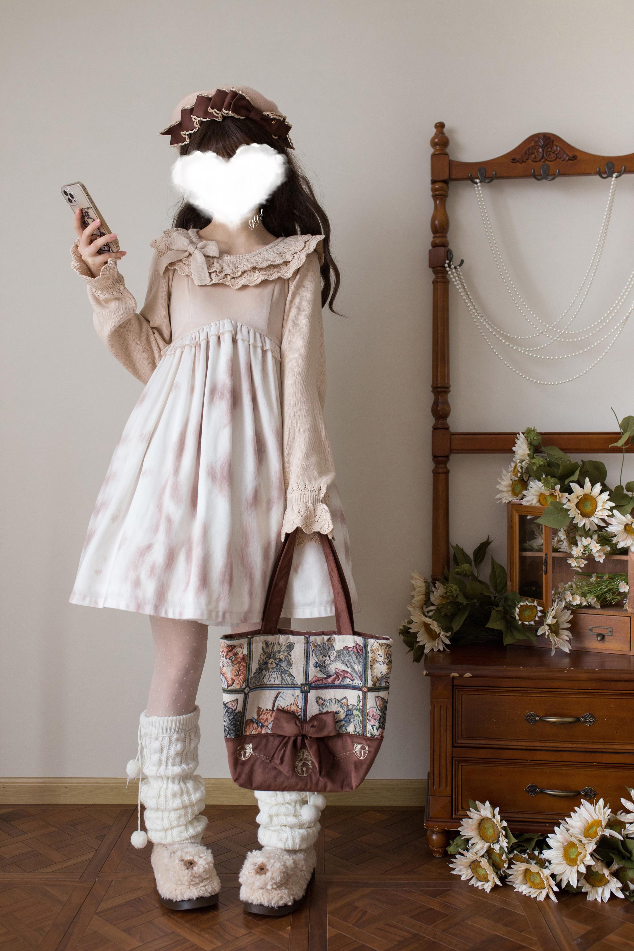 MIST - Nana - Sweet Lolita Sweater, Detachable Bow 44201:798388