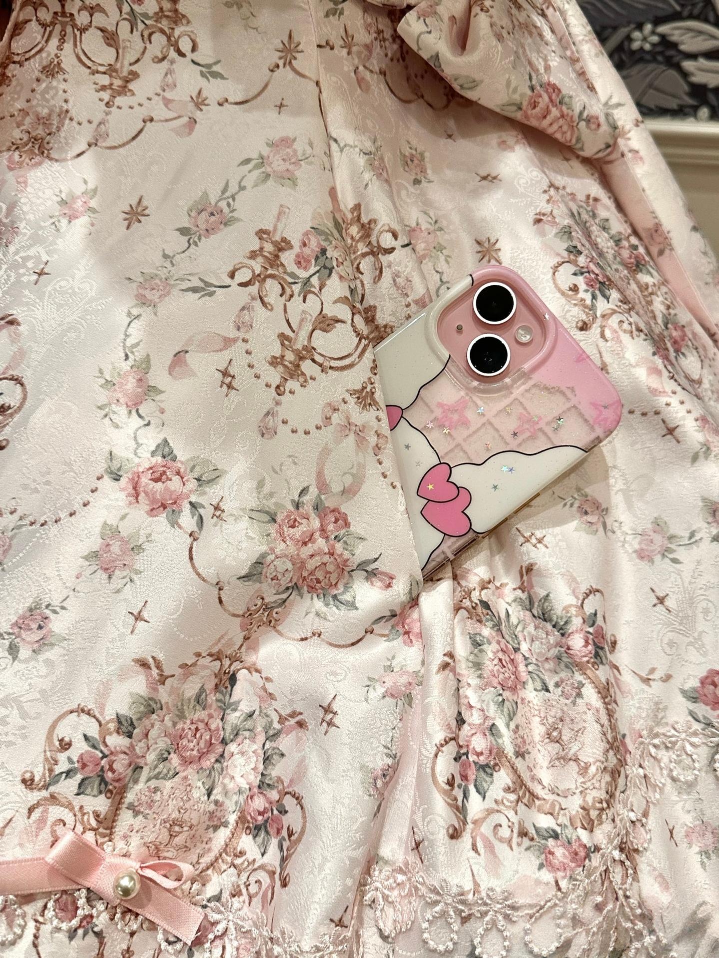 Mengfuzi - FLower in the Mirror - Old-School Lolita Bodice & SK Set, Short-Sleeved OP 44280:802309