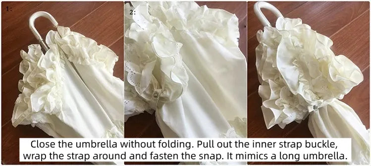 Classic Lolita Parasol, Two-Folded Umbrella for Daily Use