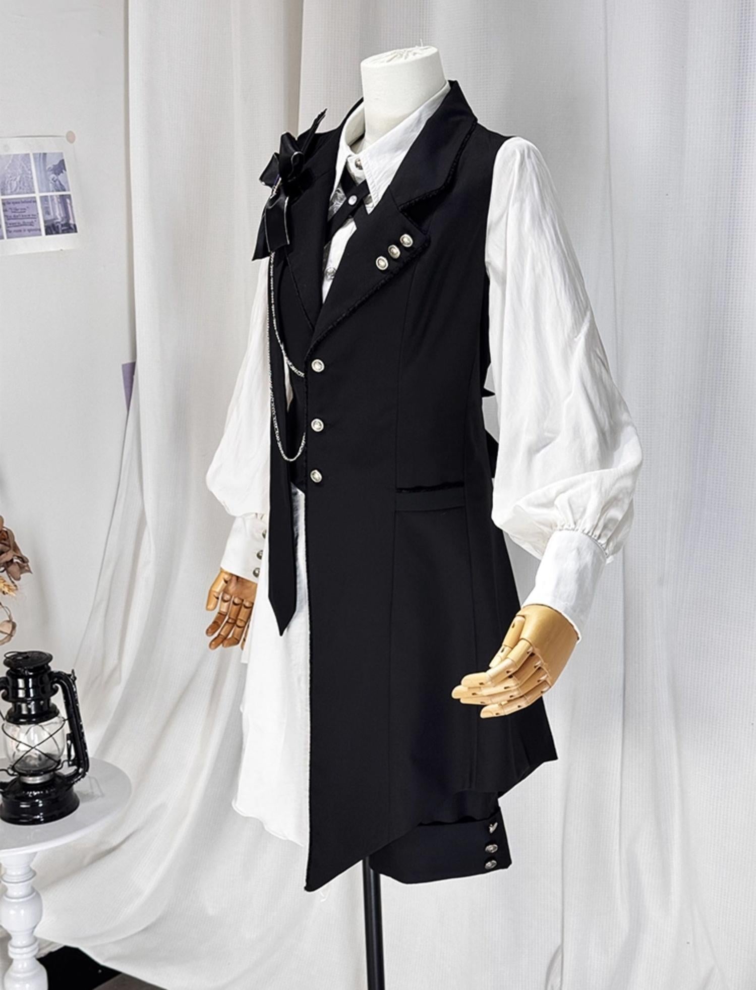 CastleToo - Black Tea Concerto - Ouji Lolita Outfit, Long Vest & Jacket 44022:792488