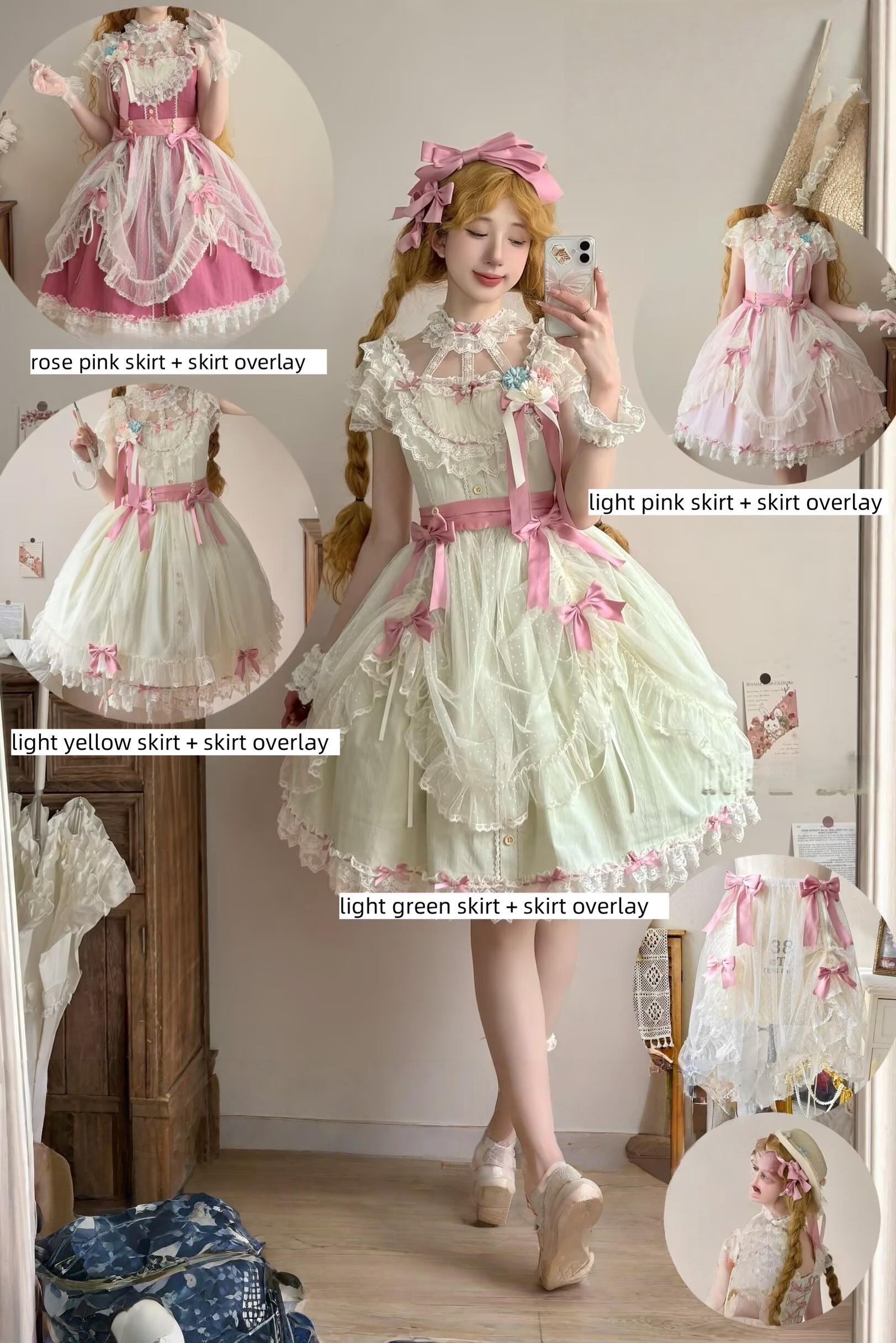 Uncle's Workshop - Fluttering Cherry Spring Strings - Cotton Sweet Lolita JSK Dress 42196:776799