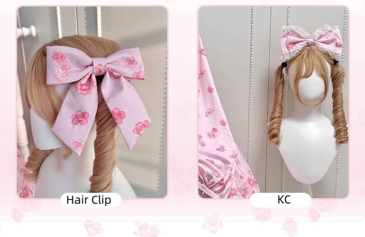 Sakura Bunny - Kawaii Lolita Sakura Print KC & Hair Clip 44393:807025