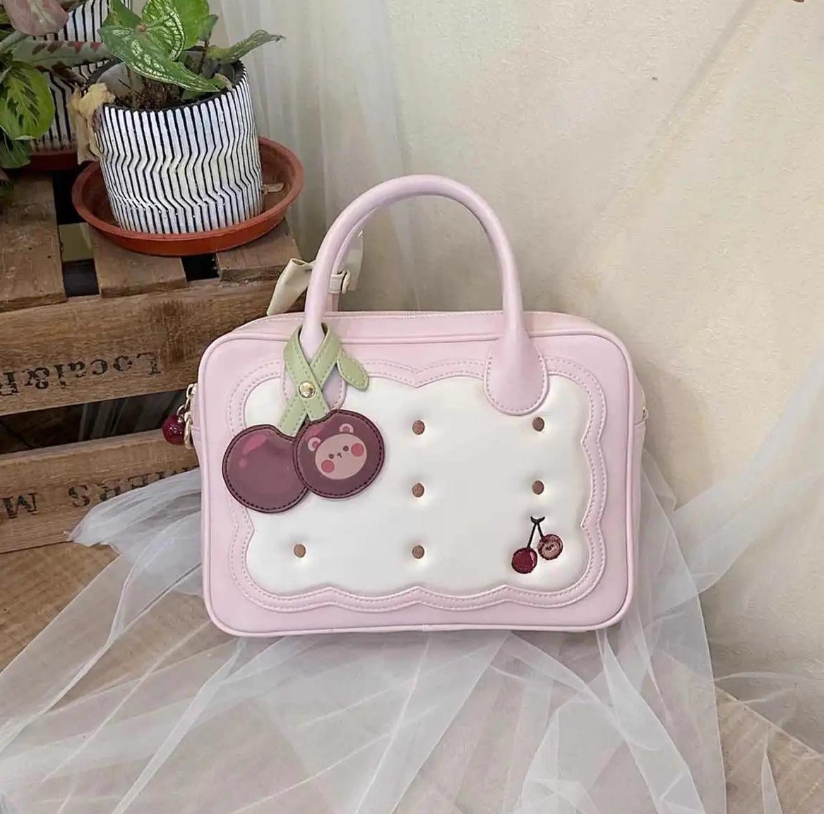Morning Glory~Kawaii Lolita Bag Cherry Biscuit Shoulder Crossbody Handbag 36810:533874