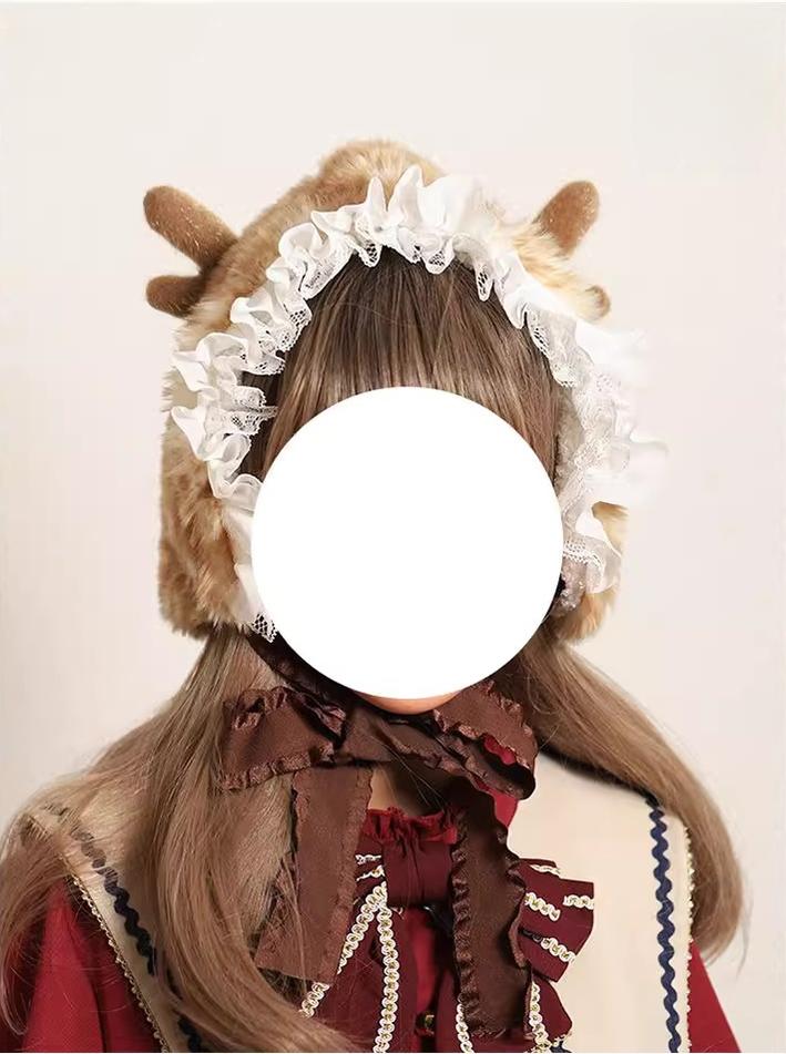 The Accessories' Story - Plush Kawaii Lolita Winter Hat, Deer Ear