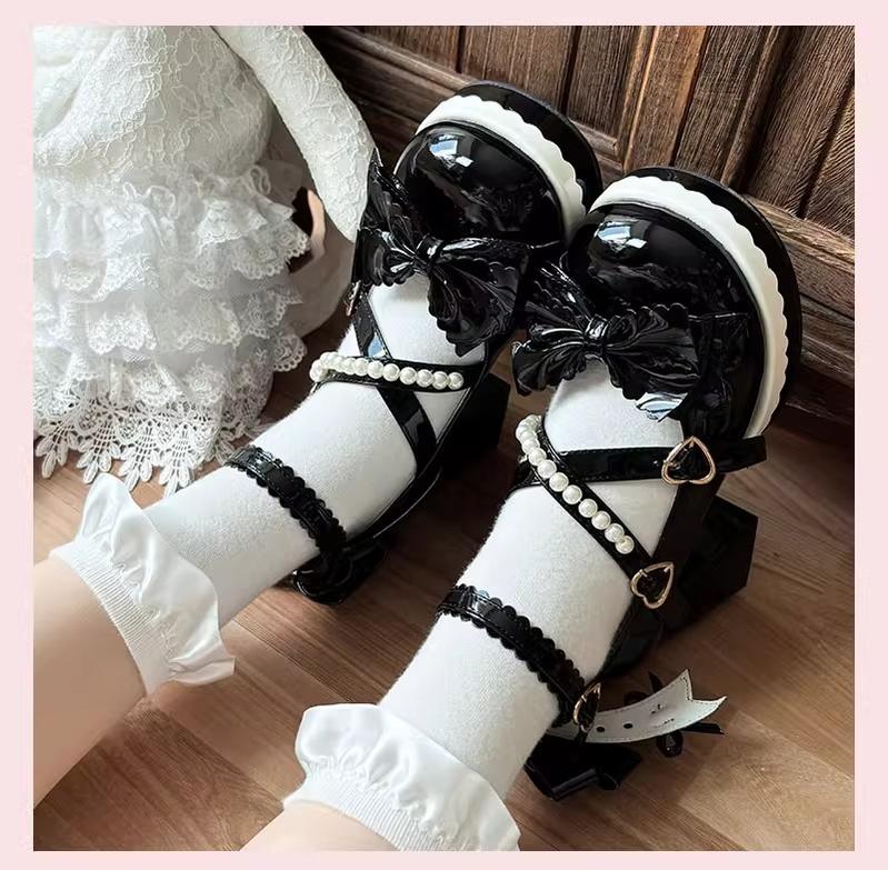 Witch's Night - Crush Complex - Sweet Lolita Heel Shoes, Pearls & Bows 43746:784543