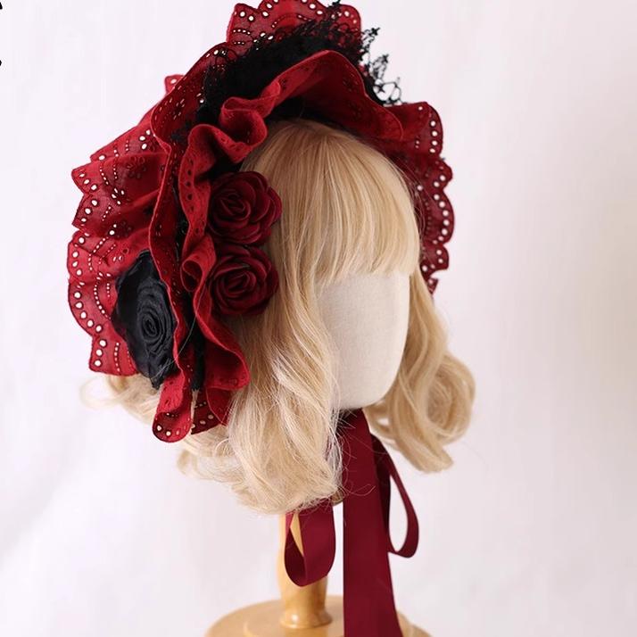 Xiaogui - Classic Lolita Bonnet Lace Elegant Lolita Hat