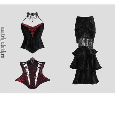 Blood Supply~Duchess~Gothic Dress Velvet Corset and Skirt Set   