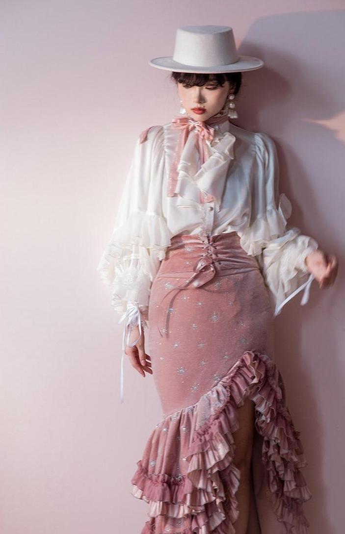 Atlantis - Gorgerous Classic Lolita Star Velvet JSK & Corset Skirt Set 45514:852581
