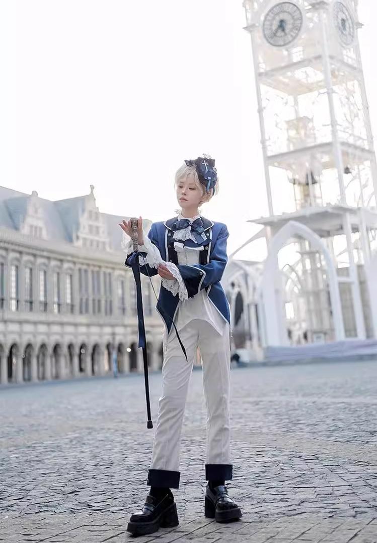 CastleToo - Coffin of Pilgrimage - Ouji Lolita Shirt Pants Suit Medieval European Prince Suit 35586:496840