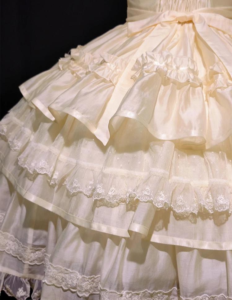 The Seventh Doll - Summer Evening Banquet - Sweet Lolita JSK with Tiered Ruffle Design and Hat 42722:750944