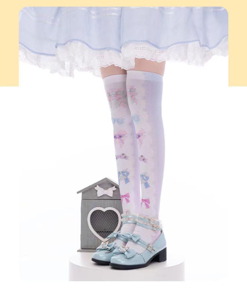 Wulala Mew~Sweet Lolita Stockings Over Knee Daily Thigh Socks   