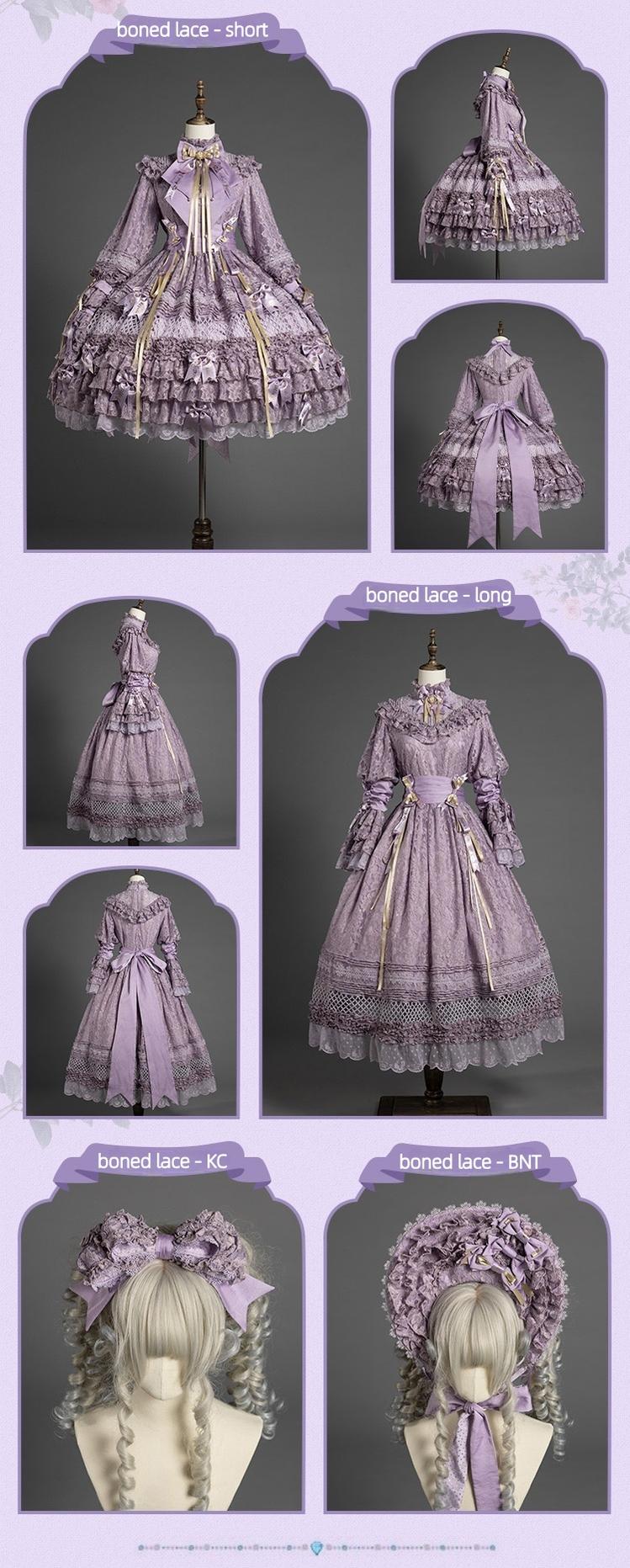 Forvever Purple - Purple Classic Lolita OP, Boning Corset 44357:806171