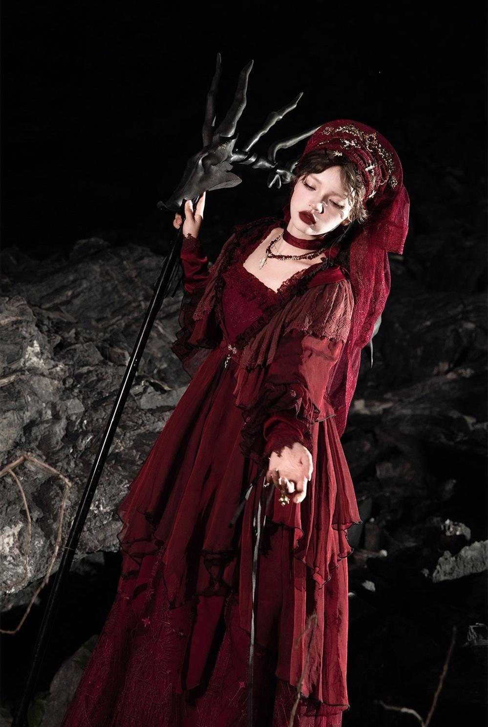 ZJstory~Gothic Lolita Cape Long-sleeved Shawl with Detachable Hood 42129:734113