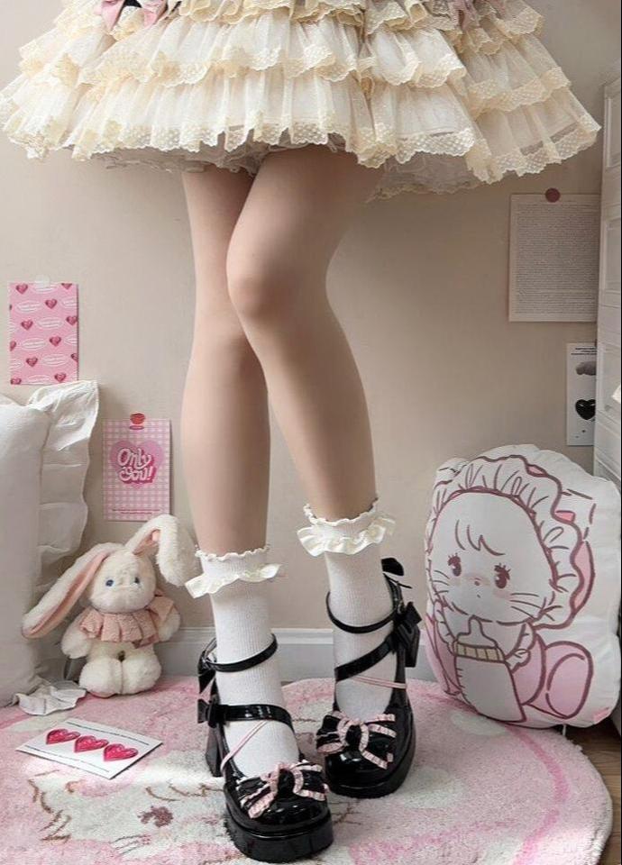 Girly Heart - Sweet Lolita Chunky Heels Shoes, Dreamy Bows 44740:820956