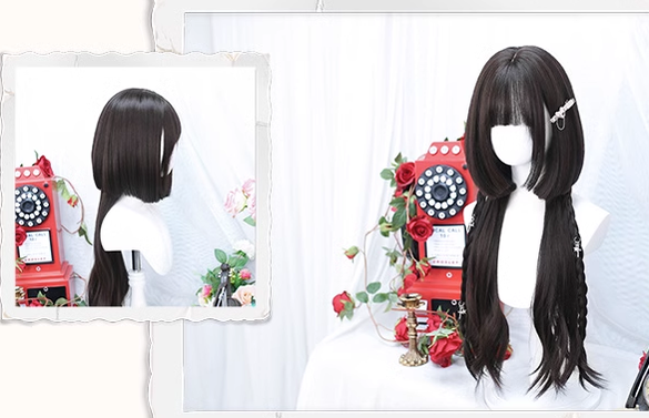 Dalao Home - Sweet Lolita Hime Cut Long Curly Wig Multicolor