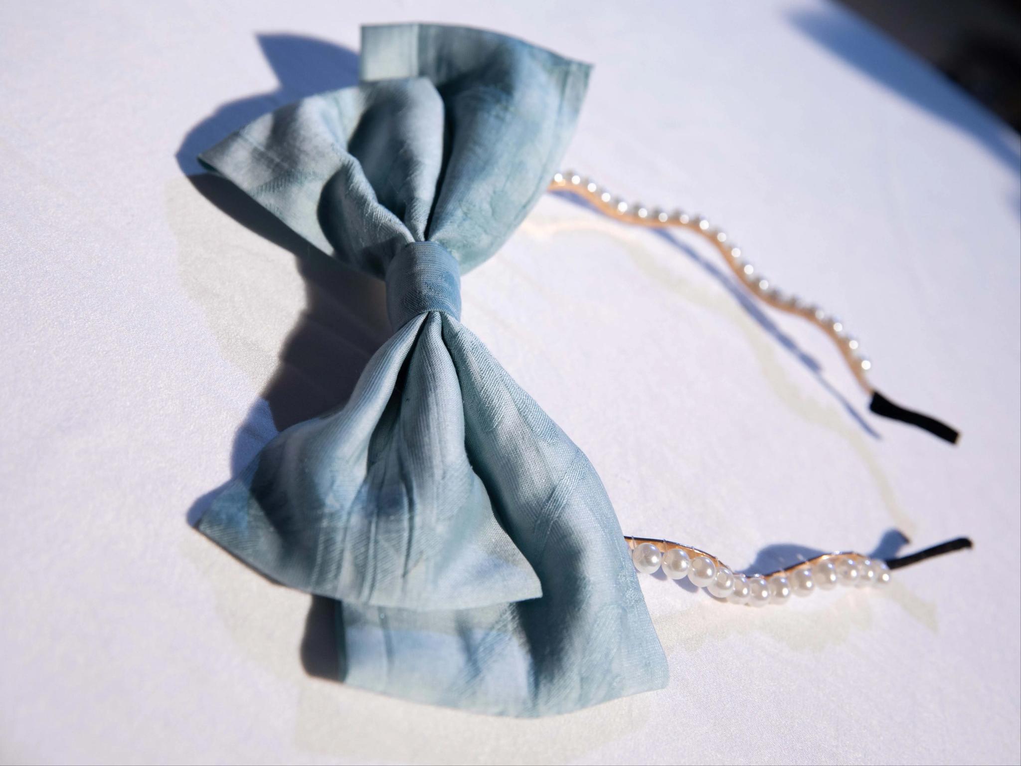 ZJstory - Gilded Years 4.0 - Classic Lolita Accessories Retro Lolita Headdress and Waistband lake blue pearl KC only One Size