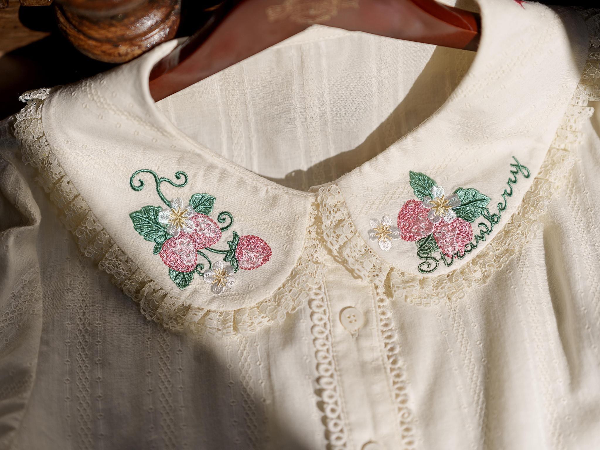 Abundant Tea Time - Kawaii Lolita Blouse, Cotton & Embroidery 45002:831048