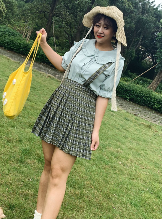 Niu Niu - Plus Size Lolita Blouse, Oversized Short Sleeve Shirt
