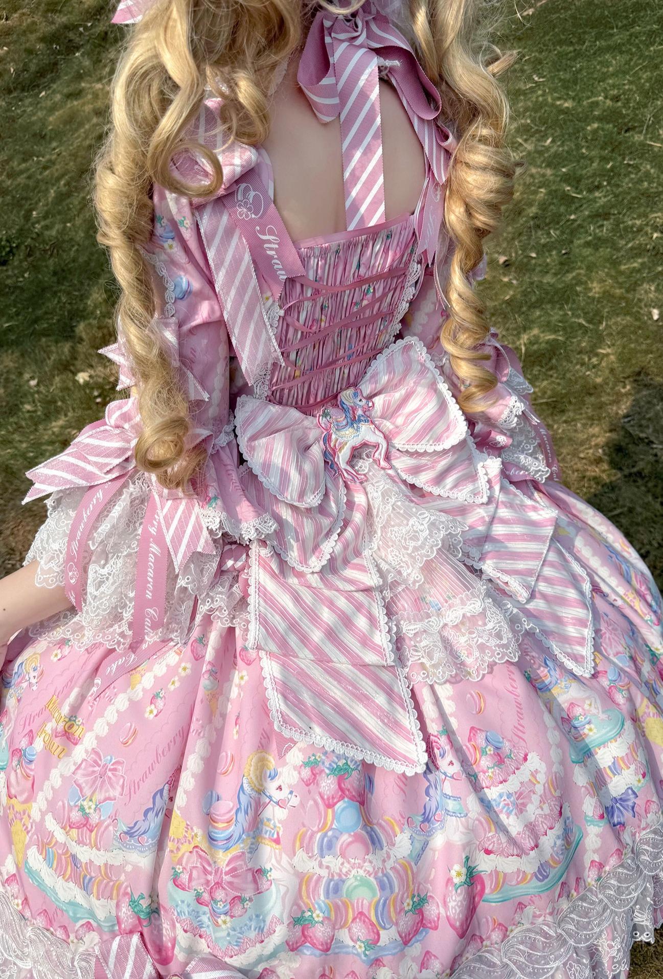Macaron - Printed Sweet Lolita OP Dress, Old School Lolita JSK Available