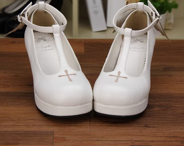 Angelic Imprint - Gothic Lolita Wings and Cross Shoes for Chistmas 36 all white