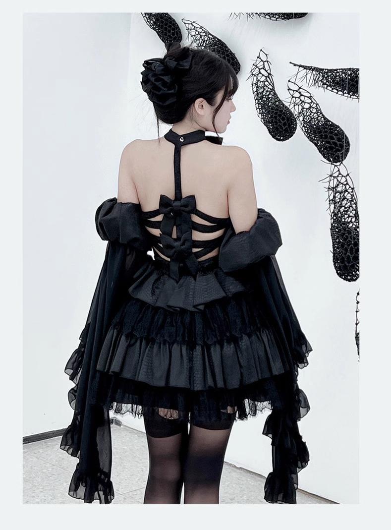 Diamond Honey - Desire Serpent - Gothic Lolita JSK Dress Snake Print Slimming Backless Dress