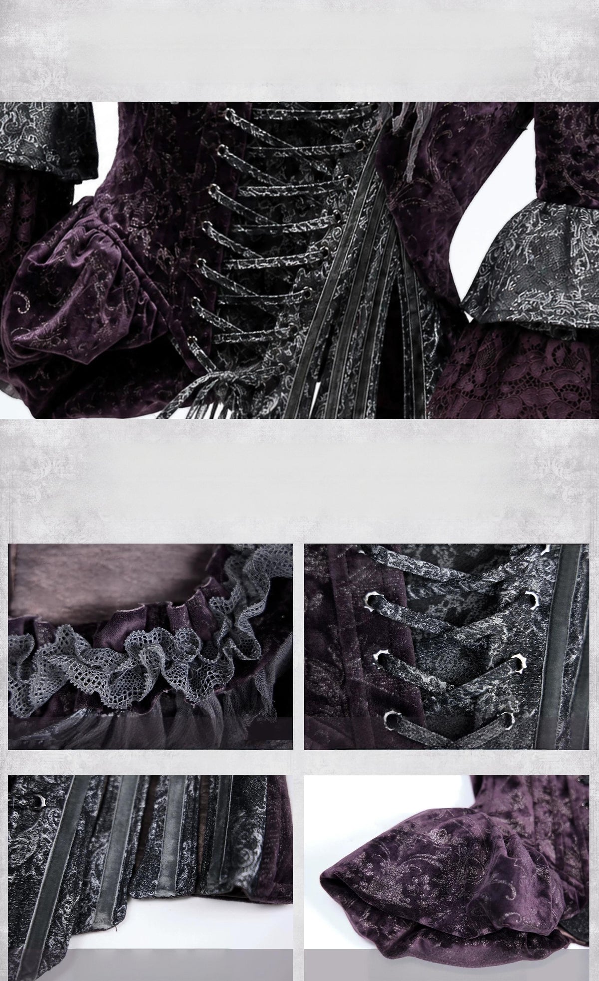 Undead's Gift - Halloween Gothic Corset, Detachable Sleeves 46023:872868